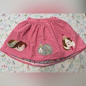 Mini Boden Pink Skirt with Animal Embroidery